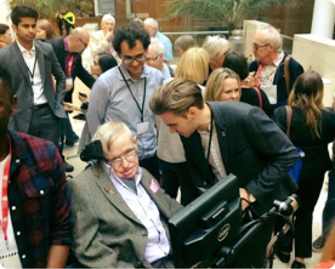 Students with Stephen Hawking
